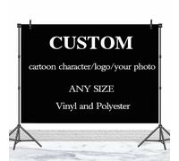 Arrière-plan de photographie personnalisé avec Photo/texte, pour décoration d'anniversaire/mariage/vacances, matériaux en vinyle et Polyester Personnalisé
