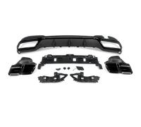 Arrière Spoiler Lèvre De Pare-Chocs Pour Benz Classe E W212 E63 2014-2015 Diffuseur Arrière Pour Look Pour AMG+Embouts D'échappement Accessoires Voiture Pare-chocs Noir