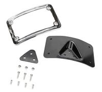 Arrière Support Plaque immatriculation Support de Plaque d'immatriculation pour Harley Dyna Sportster 1200 883 VTX1300R/S/T VTX1800R/S/T(Chrome)