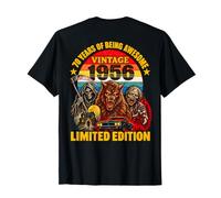 (arrière) Vintage 1956 70e Anniversaire Loup-Garou Horreur Halloween T-Shirt