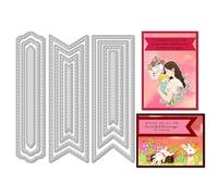 arriettycraft Lot de 11 matrices de découpe en métal pour bannière - 3 styles uniques gigognes avec coutures et matelassage pour travaux manuels, scrapbooking, fabrication de cartes, marque-pages