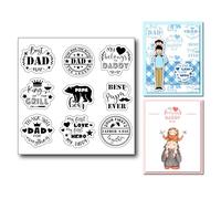 arriettycraft Tampons transparents en caoutchouc transparent pour la fabrication de cartes ou le journal intime Best Dad Papa Tampons en caoutchouc transparent pour scrapbooking, album photo,