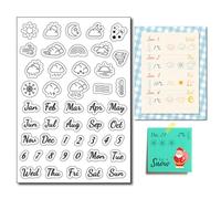 arriettycraft Tampons transparents en silicone pour planificateurs, calendrier, planificateur, décoration et scrapbooking