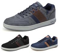 ARRIGO BELLO Baskets Hommes Chaussures Ville Sneakers de PU Cuir Athlétique Classique Basket Taille 41-46, A Gris, Taille 46