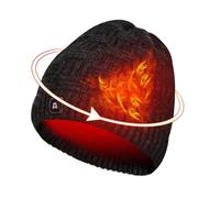ARRIS Bonnet chauffant électrique, Bonnet en polaire chauffant avec batterie rechargeable 7,4 V pour l'extérieur en hiver Noir
