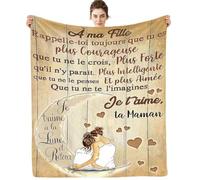 ARRITS Plaid Personnalisée Cadeau a Ma Fille de la Part de Maman, Cadeaux Couverture d'anniversaire pour à ma Fille, Plaid en Flanelle à Ma Fille Cadeau de Mariage Cadeaux de Graduation de Noël