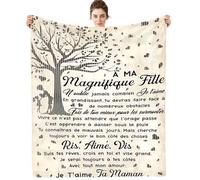 ARRITS Plaid Personnalisée Cadeau a Ma Fille de la Part de Maman, Cadeaux Couverture d'anniversaire pour à ma Fille, Plaid en Flanelle à Ma Fille Cadeau de Mariage Cadeaux de Graduation de Noël