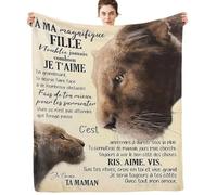 ARRITS Plaid Personnalisée Cadeau a Ma Fille de la Part de Maman, Cadeaux Couverture d'anniversaire pour à ma Fille, Plaid en Flanelle à Ma Fille Cadeau de Mariage Cadeaux de Graduation de Noël