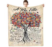 ARRITS Plaid Personnalisée Cadeau a Ma Fille de la Part de Maman, Cadeaux Couverture d'anniversaire pour à ma Fille, Plaid en Flanelle à Ma Fille Cadeau de Mariage Cadeaux de Graduation de Noël