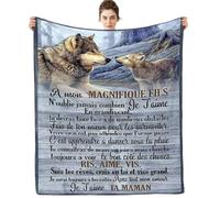 ARRITS Plaid Personnalisée Cadeau à Mon Fils de la Part de Maman, Cadeaux Couverture d'anniversaire pour à Mon Fils, Plaid en Flanelle à Mon Fils Cadeau de Mariage Cadeaux de Graduation de Noël