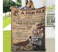 ARRITS Plaid Personnalisée Cadeau à Mon Fils de la Part de Maman, Cadeaux Couverture d'anniversaire pour à Mon Fils, Plaid en Flanelle à Mon Fils Cadeau de Mariage Cadeaux de Graduation de Noël