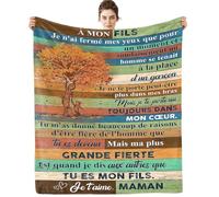 ARRITS Plaid Personnalisée Cadeau à Mon Fils de la Part de Maman, Cadeaux Couverture d'anniversaire pour à Mon Fils, Plaid en Flanelle à Mon Fils Cadeau de Mariage Cadeaux de Graduation de Noël