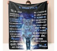 ARRITS Plaid Personnalisée Cadeau à Mon Fils de la Part de Maman, Cadeaux Couverture d'anniversaire pour à Mon Fils, Plaid en Flanelle à Mon Fils Cadeau de Mariage Cadeaux de Graduation de Noël