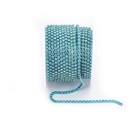 Arrival Colorful Rhinestone Chains Dense Fancy Chain Apparel Sewing Glass Cup With base(Aquamarine,SS8(2.5mm)-5yards)