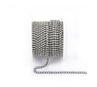 Arrival Colorful Rhinestone Chains Dense Fancy Chain Apparel Sewing Glass Cup With base(Black Crystal,SS12(3mm)-10yards)