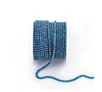 Arrival Colorful Rhinestone Chains Dense Fancy Chain Apparel Sewing Glass Cup With base(Blue Zircon,SS12(3mm)-5yards)