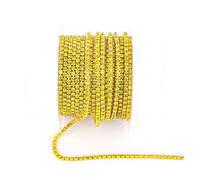 Arrival Colorful Rhinestone Chains Dense Fancy Chain Apparel Sewing Glass Cup With base(Citrine,SS8(2.5mm)-5yards)