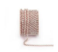 Arrival Colorful Rhinestone Chains Dense Fancy Chain Apparel Sewing Glass Cup With base(KC Gold Crystal,SS6(2mm)-10yards)