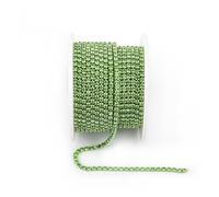 Arrival Colorful Rhinestone Chains Dense Fancy Chain Apparel Sewing Glass Cup With base(Peridot,SS8(2.5mm)-5yards)