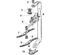 Arrivée hélice, bras supérieur (repère 7) d'origine Lave-vaisselle C00481066, 488000481066 WHIRLPOOL Lave-vaisselle C00481066, 488000481066 WHIRLPOOL