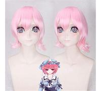 Arrivée Touhou projet Anime perruque rose accessoires de cheveux synthétiques pour Saigyouji Yuyuko Cosplay Costume perruques pour femmes Halloween
