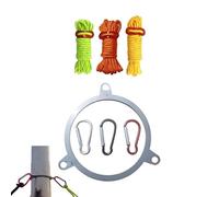 Arroopu Anneau De Corde Anti Vent Pour Cheminée De Poêle,Matériel de Camping Portable en Acier Inoxydable avec Mousquetons - Arrêteur De Vent Avec Corde Pour Cheminée,Pour Jardin Terrasse Maison Foyer