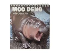 Arroopu Calendrier Mural,Éphéméride Mensuel Accrochable | Illustrations Drôles d'Hippopotames Agenda Décoratif pour Enseignants Adolescents Amis Adultes Étudiants Salle à Manger