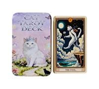 Arroopu Deck Tarot pour Débutant Chat Illustrations Social de Bureau