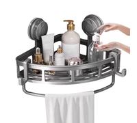Arroopu Étagères d'angle pour mur de douche - Étagère de salle de bain avec ventouse - Support de rangement multifonction pour salle de bain pour serviettes, gel douche, nettoyant pour le visage