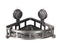 Arroopu Étagères de rangement d'angle de salle de bain avec ventouse - Étagère de rangement multifonctionnelle pour serviettes, gel douche, nettoyant pour le visage