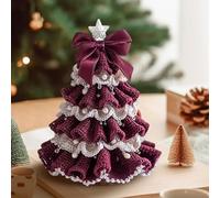 Arroopu Kit De Décoration De Sapin De Noël en Crochet À Faire Soi-même, Kit De Décoration De Vacances pour Débutant, Nœud en Perles, Décorations De Fête De Noël