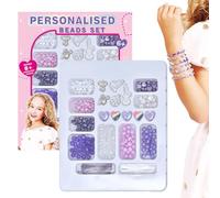Arroopu Kit De Fabrication De Bracelets En Perles - Kit Créatif Bijoux Enfant pour Colliers - Fournitures de Création de Bijoux pour Colliers Boucles d'Oreilles Porte-Clés - Accessoires Charmants Pour
