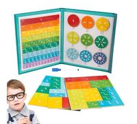 Arroopu Livre Magnétique de Démontration des Fractions | Cercles Magnétiques Éducatifs pour,Outil Pédagogique Multifonction pour Garçons Filles École Primaire