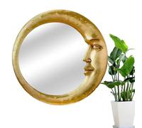 Arroopu Miroir De Salle De Bain Murale | Miroir Vintage Années 90 Lune Sorcière Murale pour Salle de Bain,Accessoire Léger pour Cuisine Dortoir Salon Chambre Location Utilisation