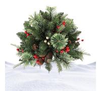 Arroopu Piquets De Jardin pour Décorations - Piquet Sapin de Noël à Pommes de Pin et Baies Rouges - Piquets De Sol pour Décoration Artistique pour Porche De Printemps Arrière Cour Allée Patio Pelouse