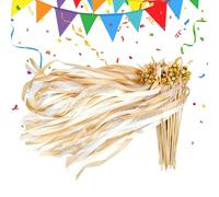 Arroopu Rubans De Mariage À Lancer - 50 Baguettes Nuptiales Pour Cérémonie | Accessoire Décoratif Avec Clochette Pour Départ De Célébration Fêtes Et Événements