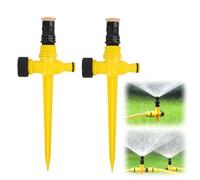 Arrosage Automatique pour Jardin, 90°/180°/360° Système D'arrosage Automatique par Pulvérisateur Amélioré Arroseurs d'eau à Couverture 360° Connecteurs Rapides Arroseur Pelouse (2PCS)