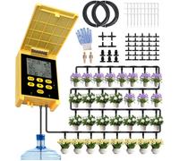 Arrosage automatique solaire à double pompe avec écran et kit goutte-à-goutte pour 30 plantes,15m