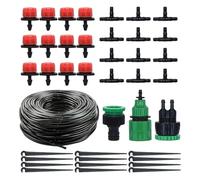 Arrosage de jardin - Tuyau de 10 m et asperseur réglable - Kit d'arrosage automatique pour extérieur | pour terrasse, terrasse extérieure, pelouse, paysage, serre, et fleurs