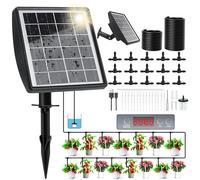Arrosage Goutte à Goutte Solaire 2025, Programmateur Arrosage Solaire avec 15m Tuyau D'arrosage, Systeme Kit Arrosage Automatique Solaire Intérieur Extérieur pour Jardin Balcon Potager Plante
