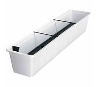 Arrosage Jardinière " Aqua-Vert " 100cm Blanc Bacs à Fleurs Bac Top