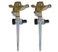 Arroseur à impulsion Arroseur sur piquet plantes zinc métal 2 pcs vidaXL