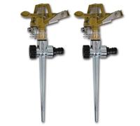 vidaXL Arroseur à impulsion sur piquet pour plantes zinc métal 2 pcs