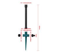 Arroseur à percussion à bascule réglable,buse d'arrosage pour jardin et Agriculture,arrosage de pelouse 360 ° Tube d'extension à jet rotatif - Type BU with tube