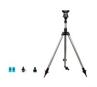 Arroseur à trépied rotatif à 360°, hauteur réglable de 55,9 à 89,9 cm, avec base en acier inoxydable, arrosage complet/demi-cercle pour grands jardins, compatible avec tous les tuyaux (C)