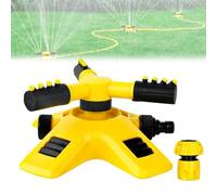 Arroseur automatique à 360° pour arrosage de pelouse, grandes surfaces, arroseur de pelouse pour un arrosage uniforme, arroseur rotatif automatique à 3 bras (1 lot)