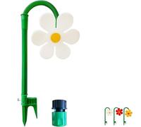 Arroseur Crazy Daisy - Rotatif à 360° - Avec adaptateur - Pulvérisateur de jardin amusant pour pelouse, cour et été - Blanc