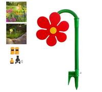 Arroseur Crazy Daisy rotatif à 360 ° pour pelouse et jardin - Outil d'irrigation amusant - Fontaine de jardin rotative pour arrosage de cour (rouge)