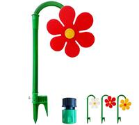 Arroseur Crazy Dancing Daisy avec piquet, pulvérisateur d'eau rotatif à 360 °, outil d'irrigation de jardin pour arroser la cour, pulvérisateur amusant pour pelouse (rouge)