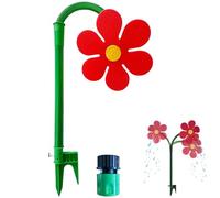 Arroseur Crazy Dancing Daisy avec piquet, pulvérisateur d'eau rotatif à 360°, outil d'irrigation durable pour jardin et pelouse (rouge)